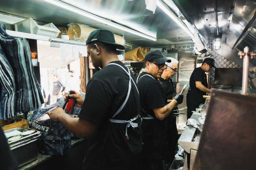 Inside the truck kitchen